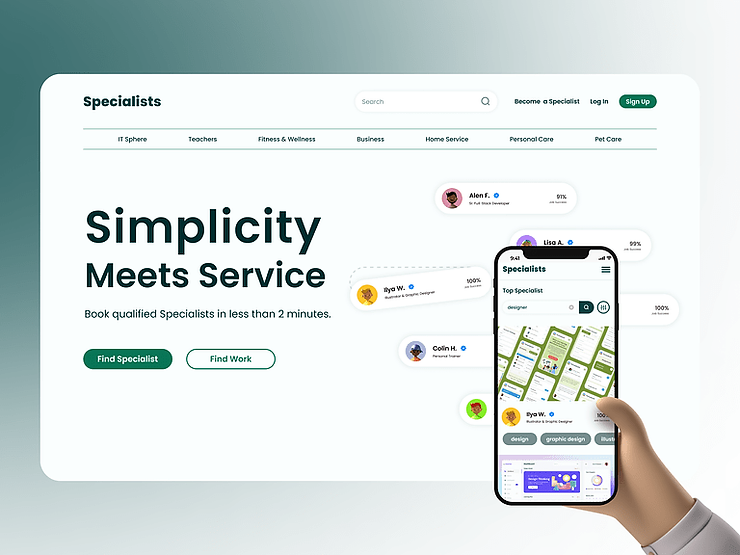 product page design, design studio work