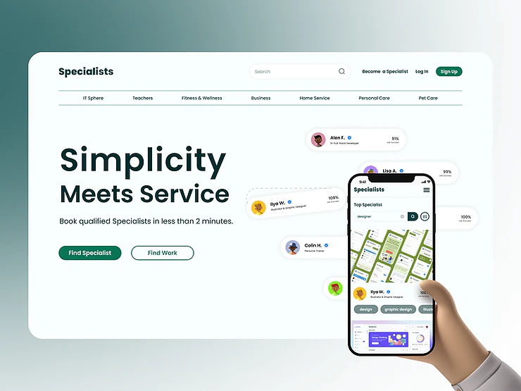 product page design, design studio work