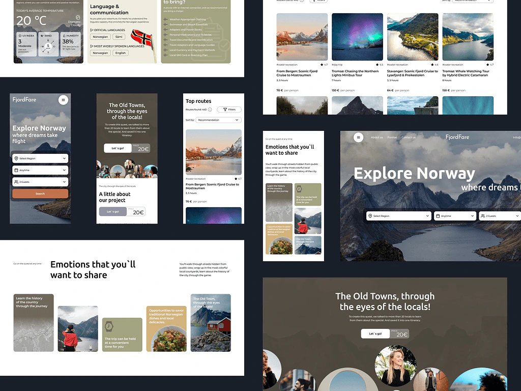 Website design for a travel booking service. By Design Key